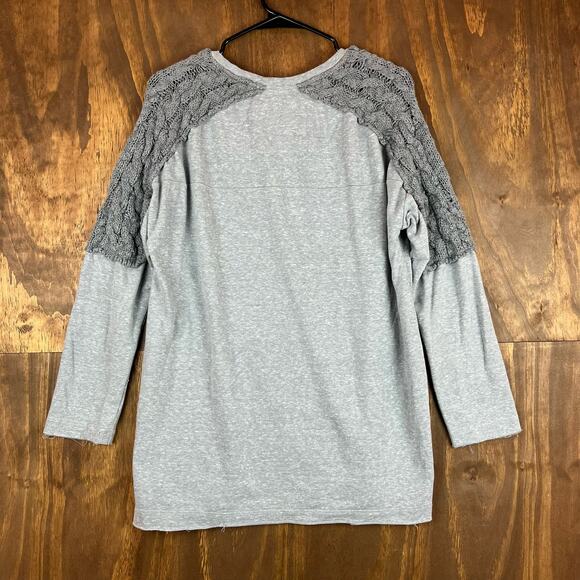 Evys Tree Womens Sweatshirt Gray Pullover Consuelo in Platinum Cable Knit M - Picture 11 of 13